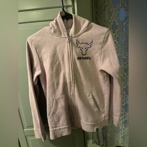 Under Armour Kids Hoodie - Light Pink with Purple Design